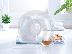 White electric kettle water boiler