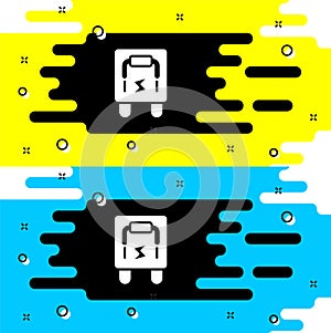 White Electrical panel icon isolated on black background. Switch lever. Vector