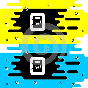 White Electrical panel icon isolated on black background. Vector