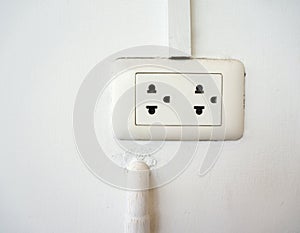 White electrical socket