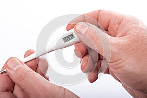 White electronic thermometer
