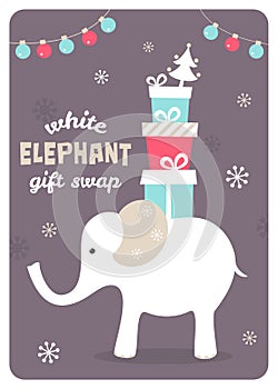 White Elephant Gift Exchange Illustration