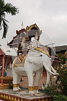 White Elephant Statue at Buddhist Temple