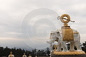 White elephant statue at emei Mount