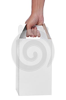 White empty box with handle