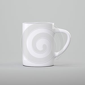 White empty coffee mug template solated on white background. 3d illustration