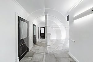 White empty corridor for room office in interior of modern apartments, office or clinic