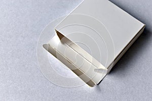 White empty open paper small box