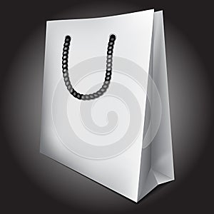 White empty paper cardboard shopping sale bag vector