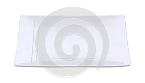 White empty plate isolated on white background. Clipping path in