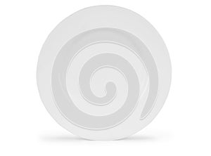 White empty plate isolated on white background. Clipping path in