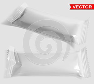 White empty polyethylene package for snack product