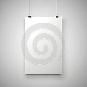 White empty poster background