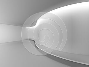 White Empty Room Modern Gallery Open Space Exhibition curve Graphic Style