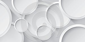 White empty round frames, abstract composition. Mock up objects. Vector design background for you art projects