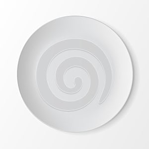 White Empty Round Plate on Background. Table Setting