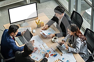 White empty screen on modish computer for your design mock up