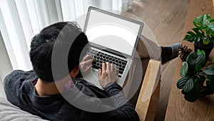 White empty screen on modish computer for your design mock up