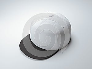 White empty snapback. 3d rendering