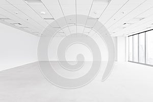 White empty space with ceiling and floor