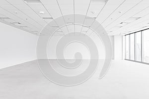 White empty space with ceiling and floor