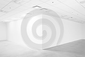 White empty space with ceiling and floor