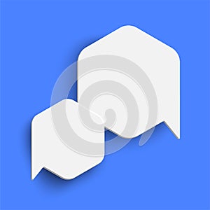 White empty speech bubble on blue background
