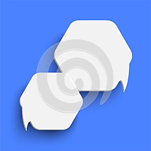 White empty speech bubble on blue background