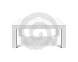 White empty square table