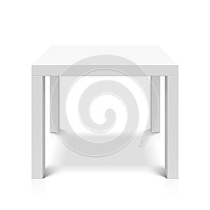 White empty square table
