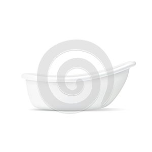 White empty vintage bathtub on white background