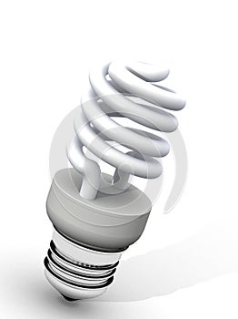 White energy saver light bulb