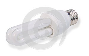 White energy saving bulb, Illuminated light bulb