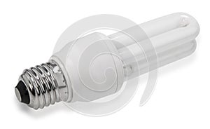 White energy saving bulb, Illuminated light bulb