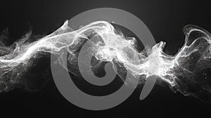 White energy wave, dark background, abstract design