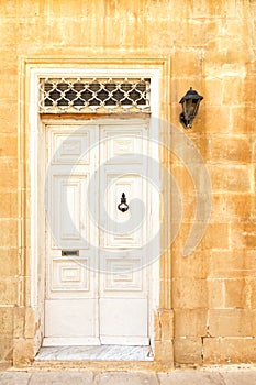 White entrance door.