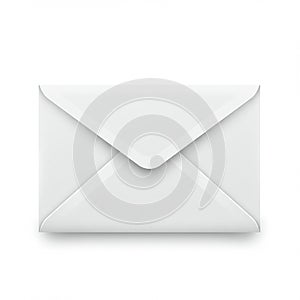 A white envelope is centered against a plain background. It's a standard rectangular