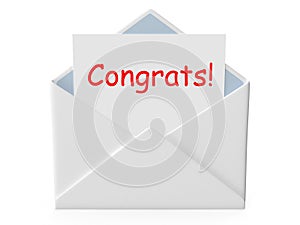 White Envelope and Congrats Message