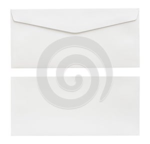 White envelope isolated on white background with Clipping Paths