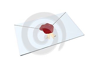 White envelope sealed with red wax