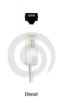 White Ethernet Connection Composition