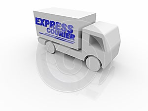 White Express Courier Van