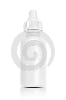 White eyedropper bottle isolated on white background