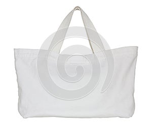 White fabric bag isolated on white