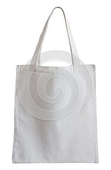 White fabric bag isolated on white