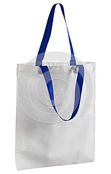 Bianco tessuto borsa su bianco 