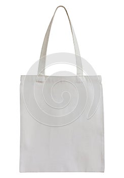 White fabric bag isolated on white