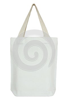 White fabric bag on white