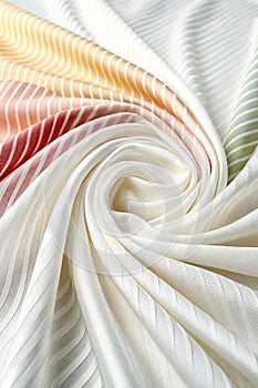 White Fabric Cloth Background Gradient Color Pattern Silk Luxury Cotton Sheet Material Satin Material Linen Surface Canvas photo