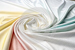 White Fabric Cloth Background Gradient Color Pattern Silk Luxury Cotton Sheet Material Satin Material Linen Surface Canvas photo